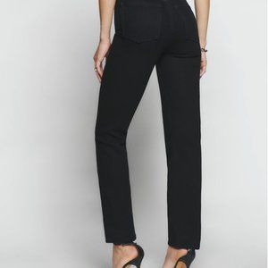 Reformation Liza Ultra High Rise Straight Leg Black Jeans size 30